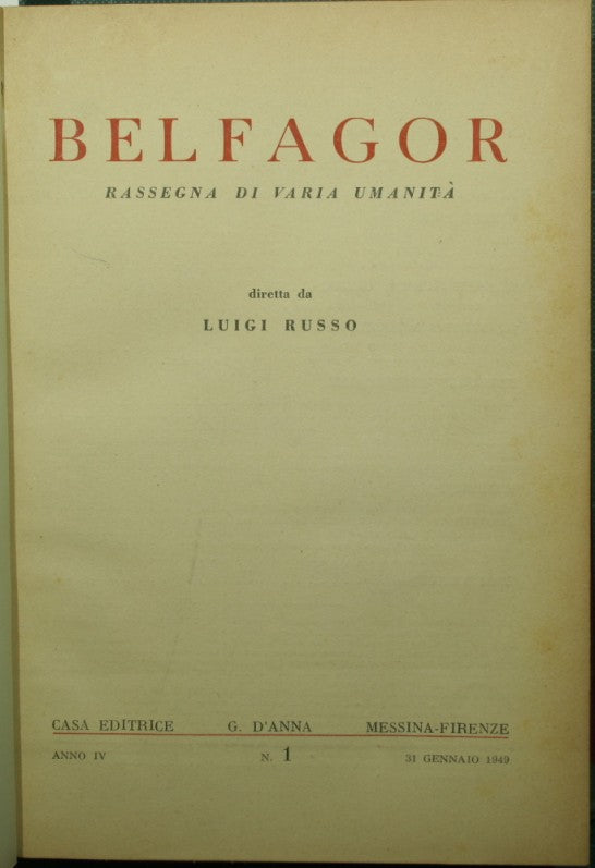 Belfagor. Anno IV - 1949