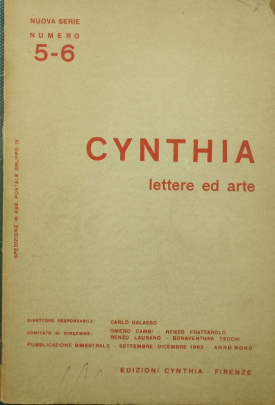 Cynthia. Lettere ad arte. N. 5-6