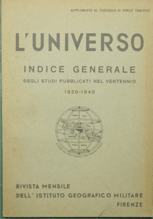 El universo. Índice general de estudios publicados en el veinteenio 1920-1940