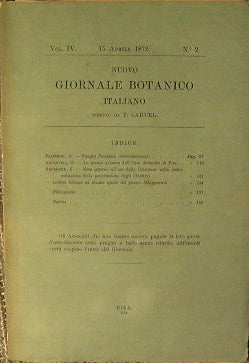 New Italian Botanical Journal directed by T.Caruel Volume IV number 2