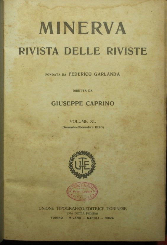 Minerva - Rivista delle riviste - 1920