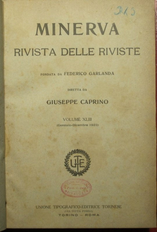 Minerva - Rivista delle riviste - 1923