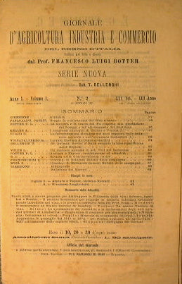Giornale D'Agricoltura Industria e Commercio del Regno D'Italia.
