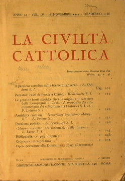 La civiltà cattolica - 1944 - Vol. IV Quaderni 2265, 2266