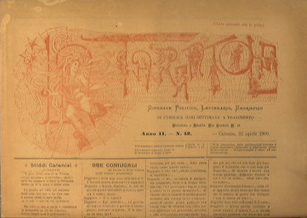 La Tarantola. Giornale politico, letterario, umoristico. Si pubblica a CATANIA ''ogni settimana a tradimento''.