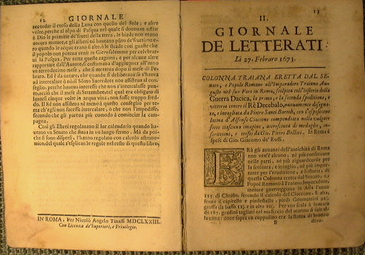 Il giornale de Letterati per tutto l'anno 1673
