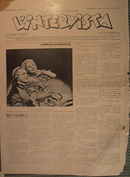 Settimanale l'intervista - anno XVIII n. 5 - domenica 2 febbraio 1936 anno XVI