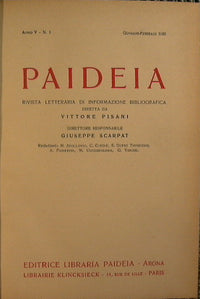 Paideia. Literary magazine of bibliographical information directed by Vittore Pisani