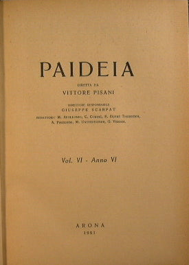 Paideia. Rivista Letteraria di Informazione Bibliografica diretta da Vittore Pisani