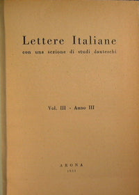 Lettere Italiane con una sezione di studi danteschi