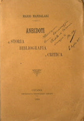 Anecdoti di storia, bibliografia e critica