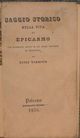 Ensayo histórico sobre la vida de Epicarmio.