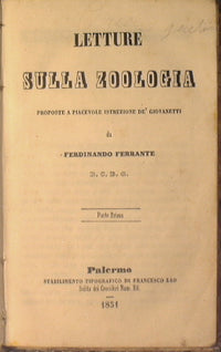 Letture sulla zoologia unito a Esercizio di divozione in onore dell'incarnazione e natività…