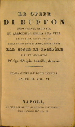 Buffon's works (Part III - Vol VI general history of birds)