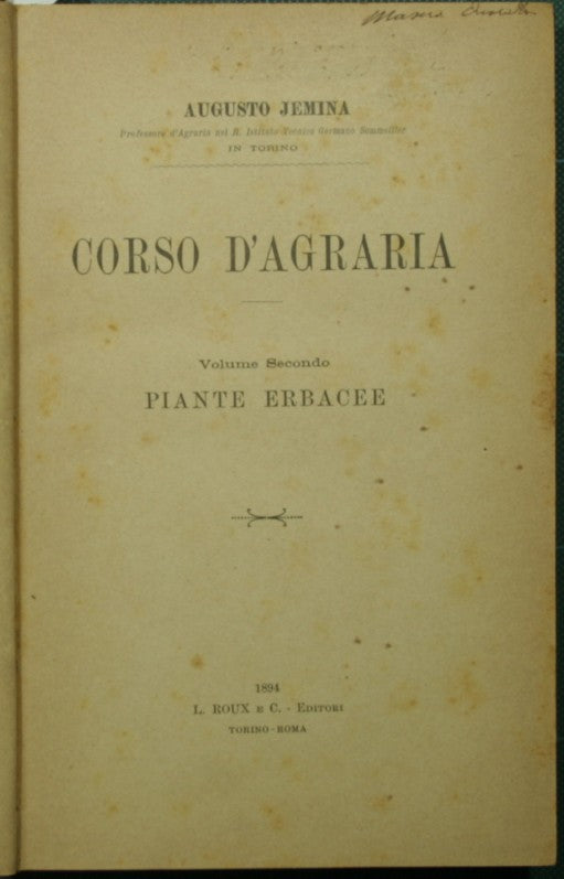 Corso d'agraria. Vol. II