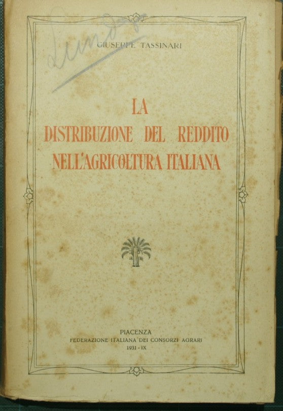 Distribución del ingreso en la agricultura italiana
