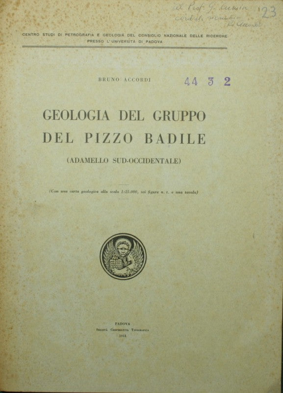 Geology of the Pizzo Badile group (south-western Adamello)
