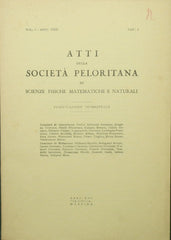 Atti della Società Peloritana di Scienze fisiche matematiche e naturali. Vol. I - Anno 1955, fasc. I