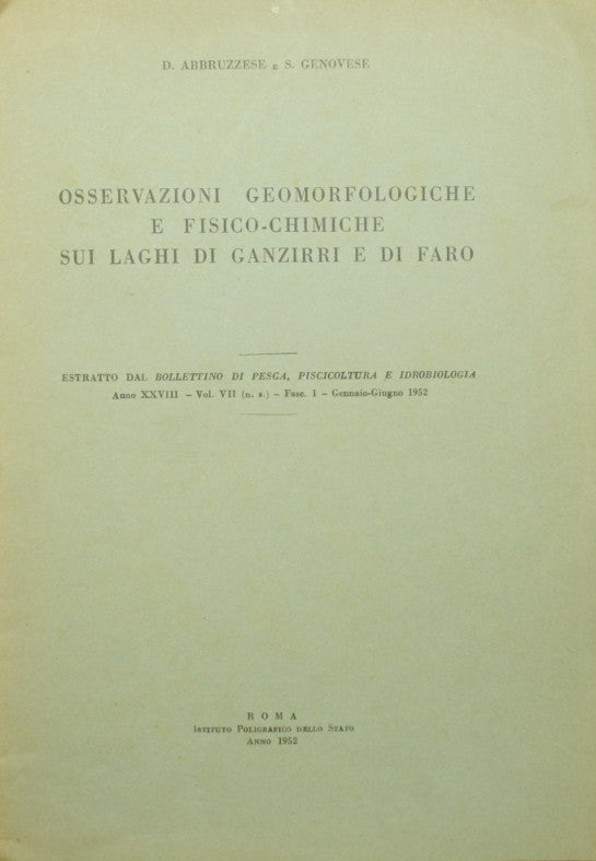 Geomorphological and physico-chemical observations on the Ganzirri and Faro lakes