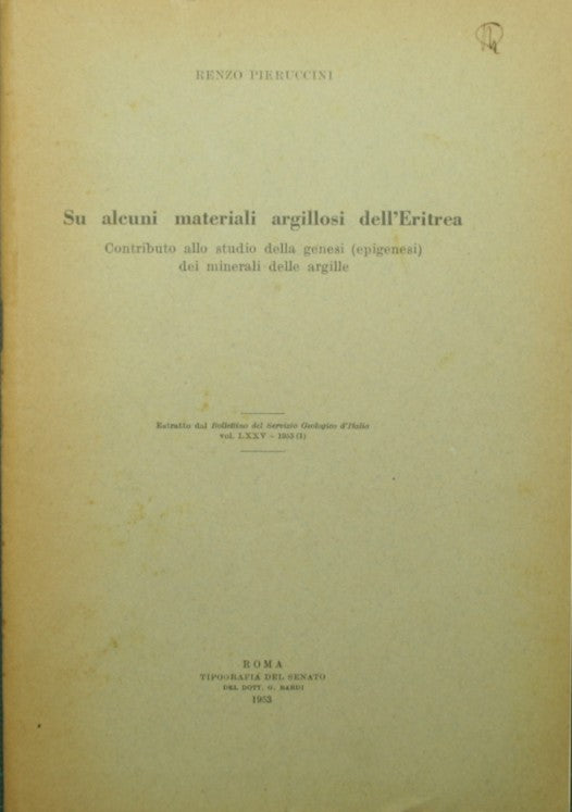 Su alcuni materiali argillosi dell'Eritrea