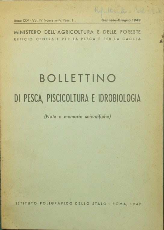Bollettino di pesca, piscicoltura e idrobiologia