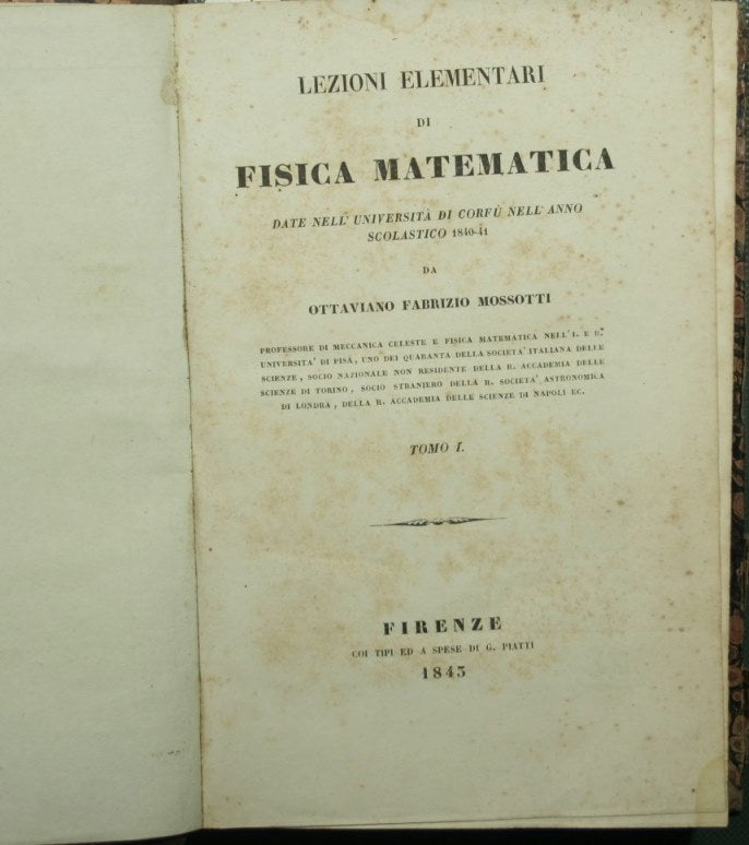 Lezioni elementari di fisica matematica