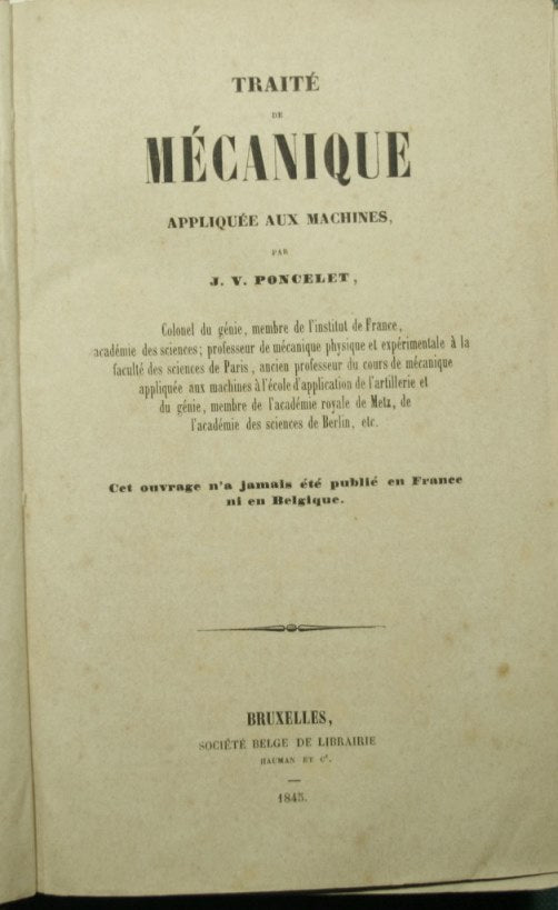 Traité de mecanique appliquée aux machines