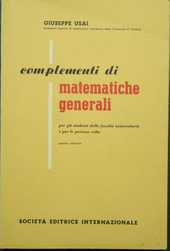 Complementos de matemáticas generales