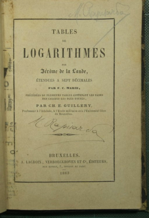 Tables de logarithmes