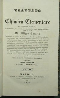 Treatise on elementary chemistry - Part two Organic chemistry - Voll. IV and V