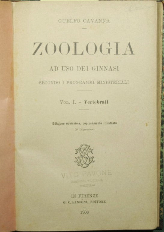Zoologia - Vol. I Vertebrati