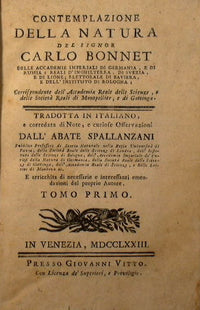 Contemplazione della natura del signor Carlo Bonnet delle Accademie Reali di Germania…