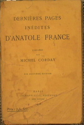 Dernieres páginas inéditas de Anatole France