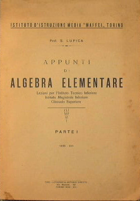 Appunti di algebra elementare - Parte I