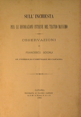 Sull' inchiesta per le decorazioni interne del Teatro Massimo