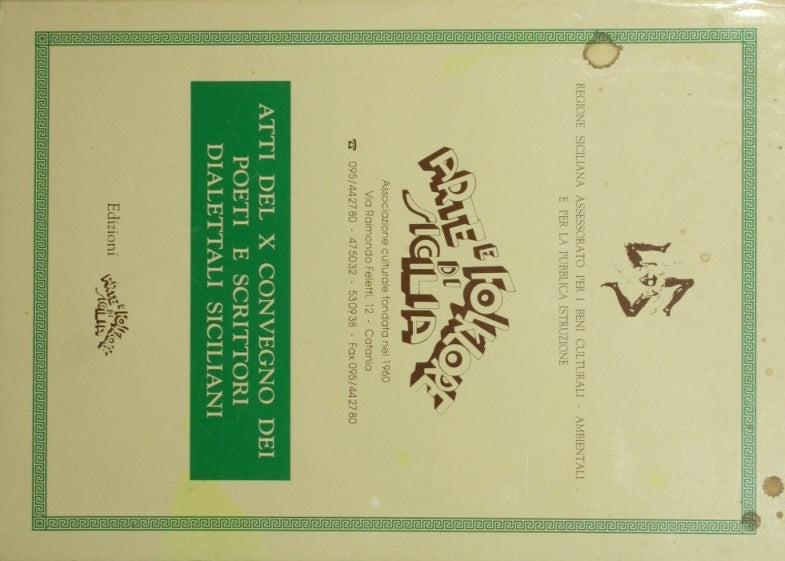 Proceedings of the 10th conference of Sicilian dialect poets and writers