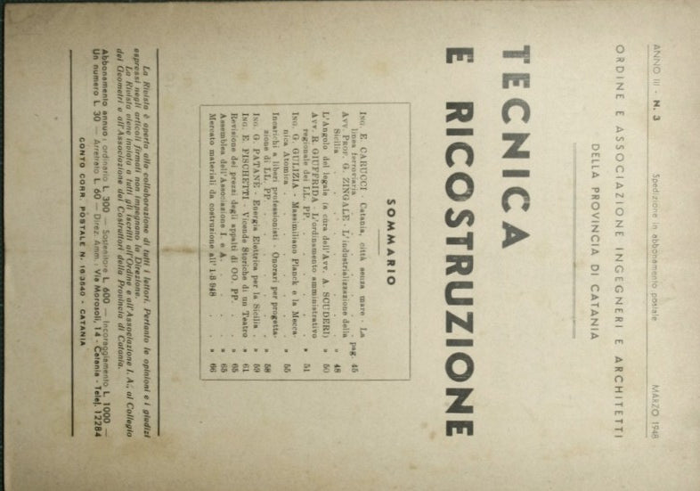 Tecnica e ricostruzione. Marzo 1948