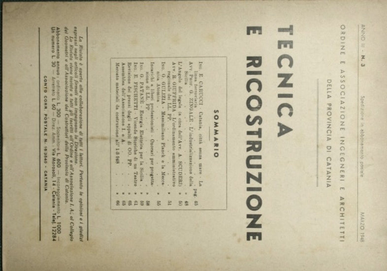 Technique and reconstruction. March 1948