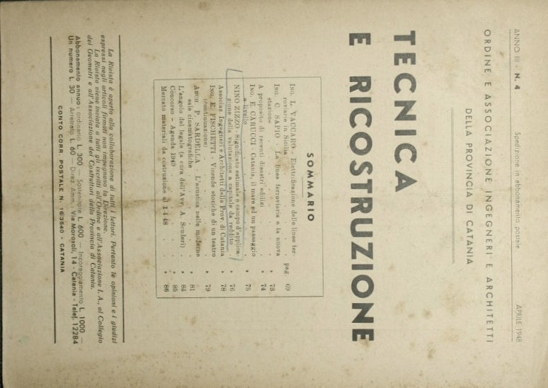 Tecnica e ricostruzione. Aprile 1948
