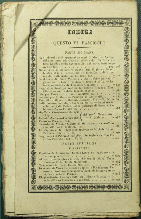 Effemeridi scientifiche e letterarie per la Sicilia. N. 6 - Giugno 1832