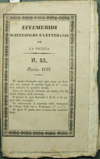Effemeridi scientifiche e letterarie per la Sicilia. N. 22 - Ottobre 1833