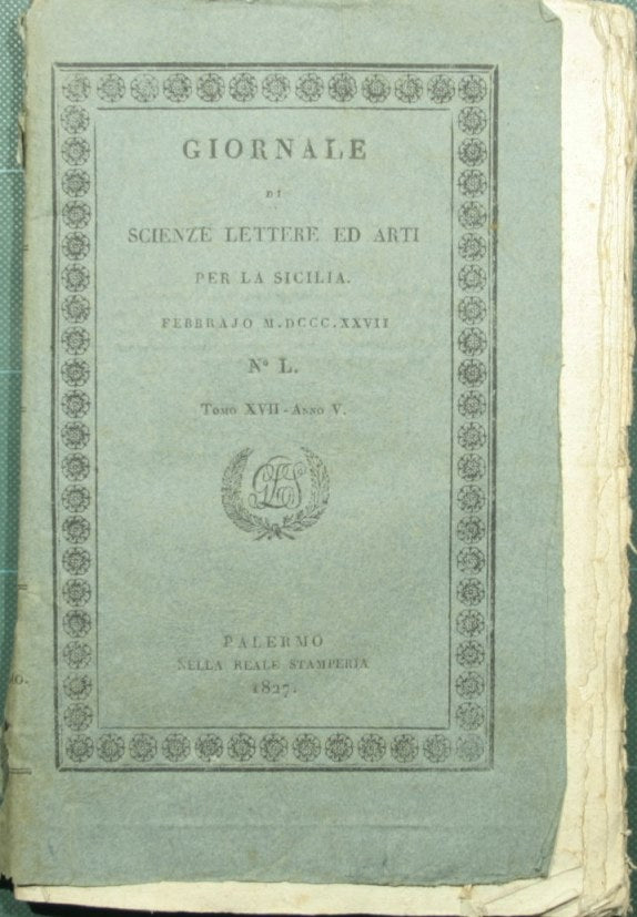 Revista de ciencia, literatura y artes de Sicilia. Febrero de 1827 - N. L.