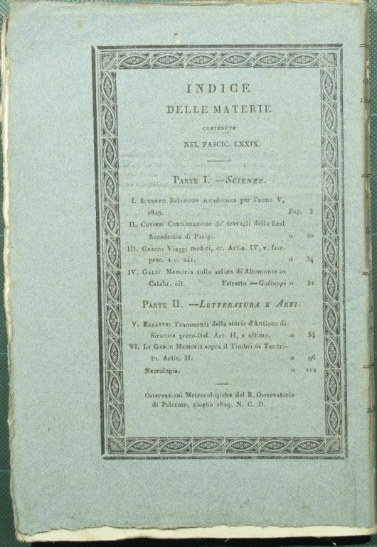 Giornale di scienze lettere ed arti per la Sicilia. Luglio 1829 - N. 79