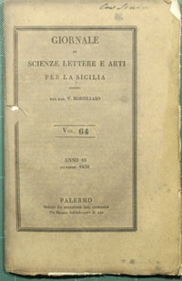 Giornale di scienze lettere ed arti per la Sicilia. Ottobre 1838 - N. 64