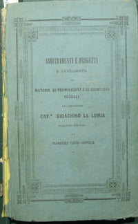 Arbitramenti e progetti di conciliazione in materia di promiscuità e di quistioni feudali ( principe Paternò )