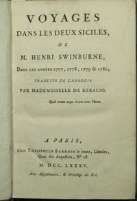 Viajes en las Dos Sicilianas de M. Henri Swinburne, en los años 1777, 1778, 1779 y 1780