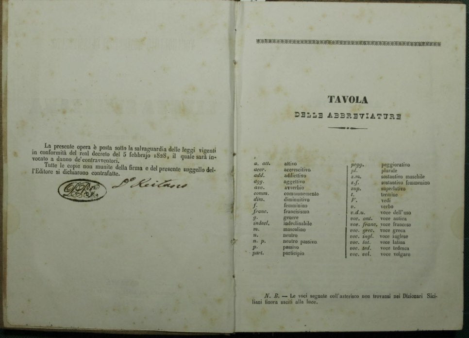 Vocabolario domestico classificato della lingua siciliana con la corrispondenza italiana, francese (scritta e pronunziata) e latina