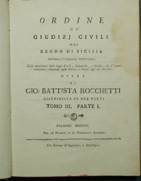 Order of civil judgments of the Kingdom of Sicily. Volume III, Part I