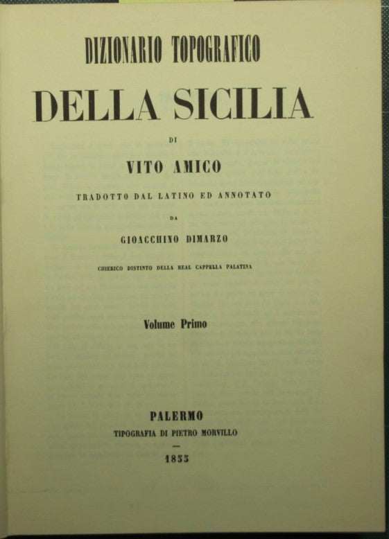 Topographic dictionary of Sicily