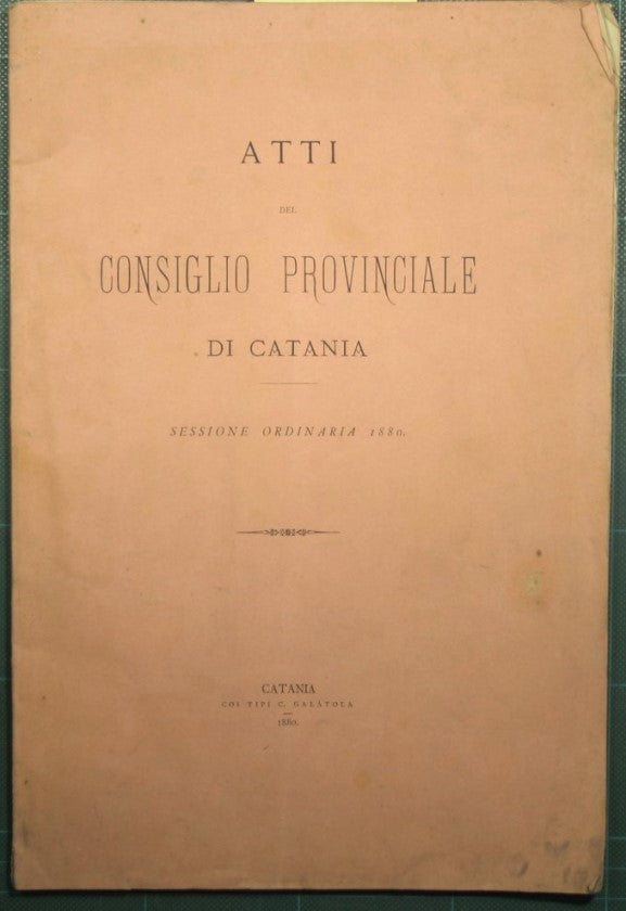 Proceedings of the Provincial Council of Catania